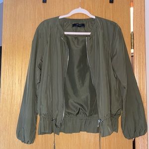 Womens olive zara bomber jacket